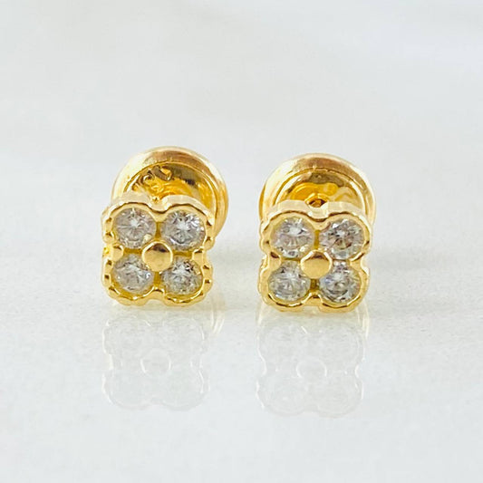 Topos Flor Trebol 1.15gr / Oro Amarillo 18K