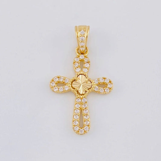 Dije Cruz Trebol 1.3g / 1 in Oro Amarillo 18K
