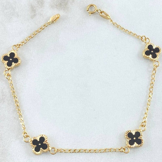Pulso Espiga Trebol 2.6gr / 17cm / Oro 18K