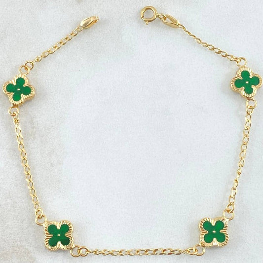 Pulso Espiga Trebol 2.55gr / 17cm / Oro 18K