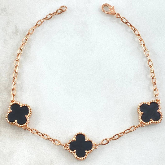 Pulso Aro Seguido Trebol 6.7gr / 19cm / Nac.Esp. Oro 18K