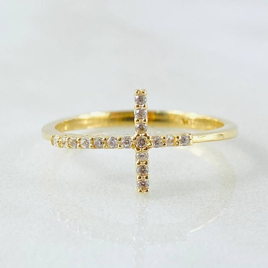 Anillo Cruz 1.55gr / T6 1/2 / Oro Amarillo 18K *