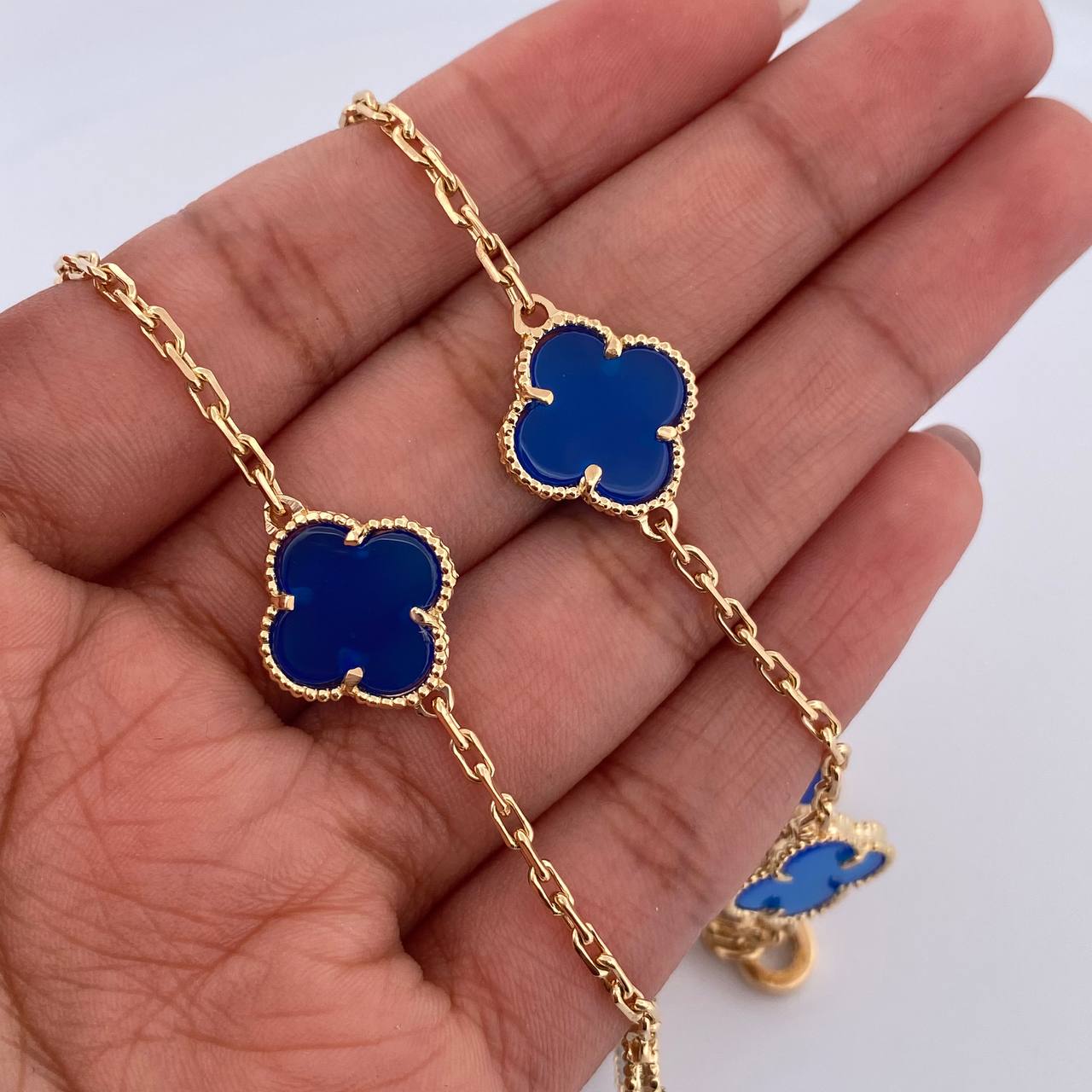 Cadena Aro Seguido Trebol 31.7gr / 68.3cm / 1.9mm Lapislazuli Oro Amarillo 18K & Cadena Aro Seguido Trebol 31.7gr / 68.3cm / 1.9mm Lapislazuli Oro Amarillo 18K &