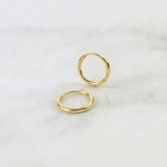 Candongas Aro Liso 0.35 g / 1/4 in Oro Amarillo 18K