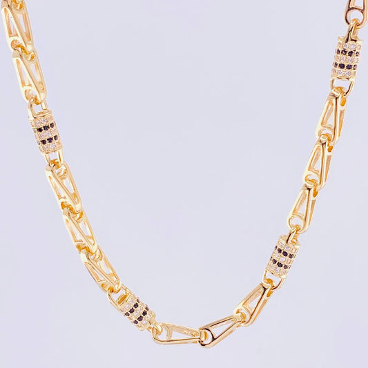 Cadena Rustica Cilindro 52.6g / 28 in / 4.75mm Oro Amarillo 18K