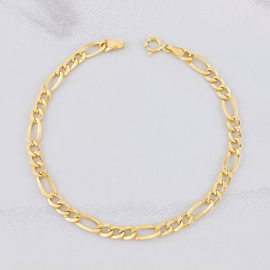 Figaro Bracelet 2.25g / 7 3/4 in / 4.45mm Yellow Gold 18K
