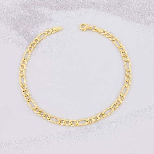 Figaro Bracelet 2.55g / 7 3/4 in / 4.15mm Yellow Gold 18K