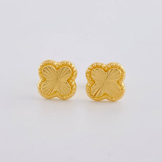 Topos Trebol Diamantado 0.9g / in / 8.5mm Oro Amarillo 18K