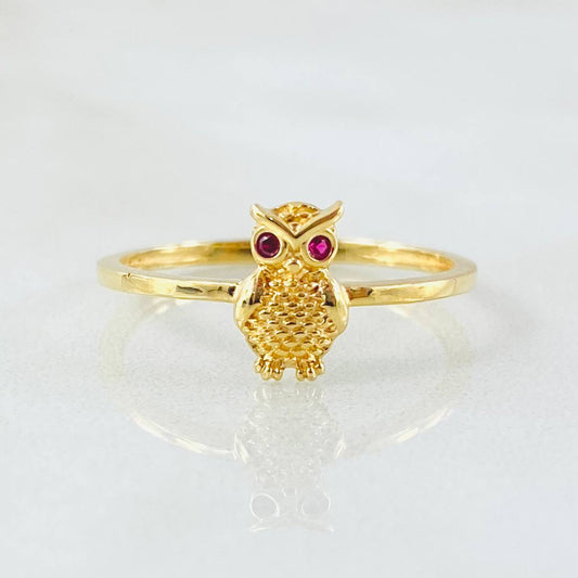 Anillo Buho 1.55gr / T7 1/4 / Oro Amarillo 18K *