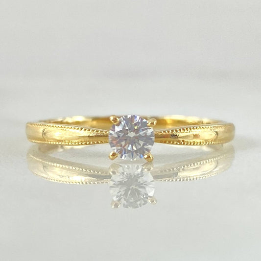 Anillo Solitario Puente Tupido 2.35gr / T8 / Oro 18K