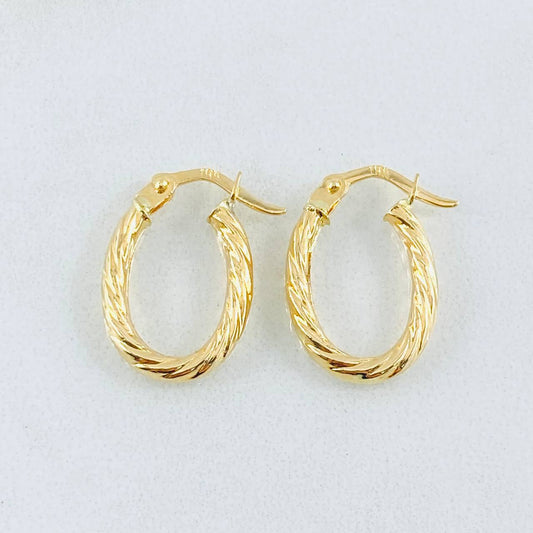 Candongas Mary Ovalada 1.2gr / 3/4 in / Oro Amarillo 18K *