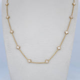 Cadena Trebol Aro Seguido 5.3gr / 45.7cm / 1mm Agata Blanco Oro Amarillo +4 18K & Cadena Trebol Aro Seguido 5.3gr / 45.7cm / 1mm Agata Blanco Oro Amarillo +4 18K &