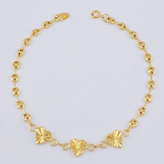 Pulso Gc Corazón Diamantado 2.45 g / 7 1/4 in / 3.2 mm Oro Amarillo 18K