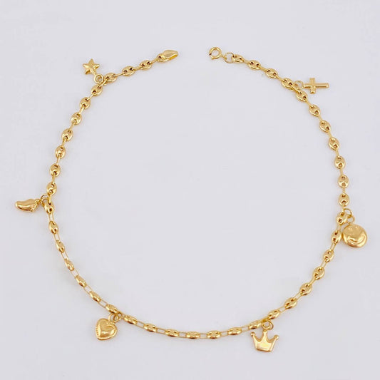 Tobillera Gc Dijes 3.95 g / 10 1/2 in / 3.1 mm Oro Amarillo 18K