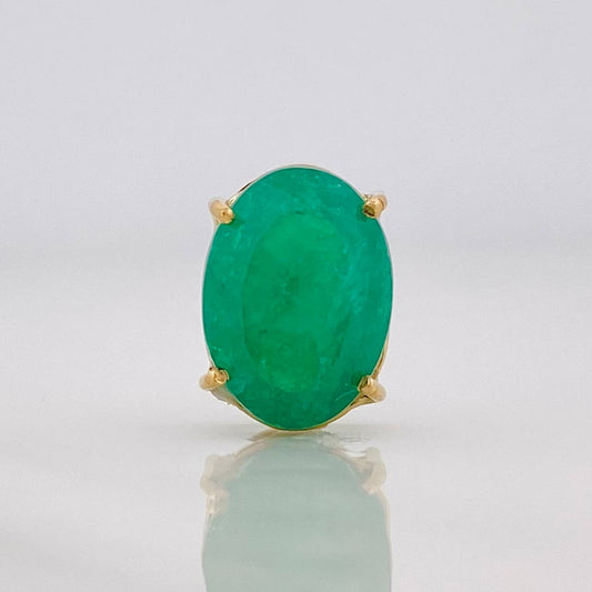 Dije Ovalo Esmeraldas 3qts 1.2g / 1/2 in Oro Amarillo 18K