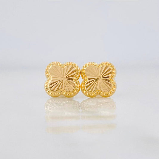 Topos Trebol Diamantado 0.95g / in / 8.6mm Oro Amarillo 18K