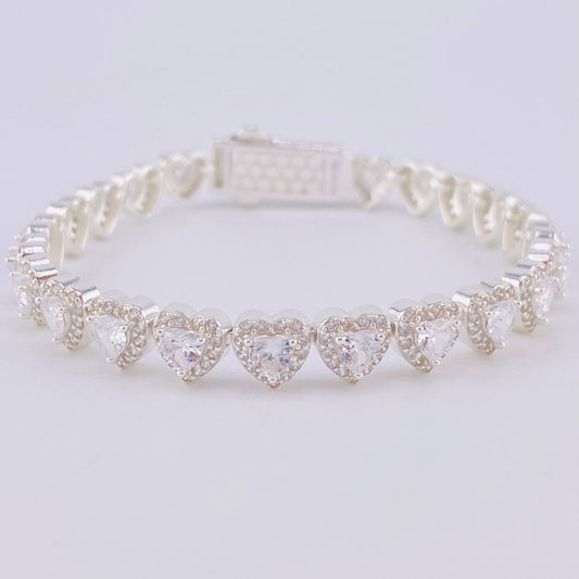 Pulso Corazones 17 g / 7 1/4 in / 7.1 mm Plata 925