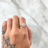 Dense Halo Ring 3.75gr / T6 1/2 / White Zircons Pink Yellow Gold 18K Dense Halo Ring 3.75gr / T6 1/2 / White Zircons Pink Yellow Gold 18K