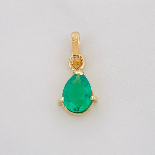 Pendant Emerald Drop 40pts 0.75g / 1/2 in 18K Yellow Gold