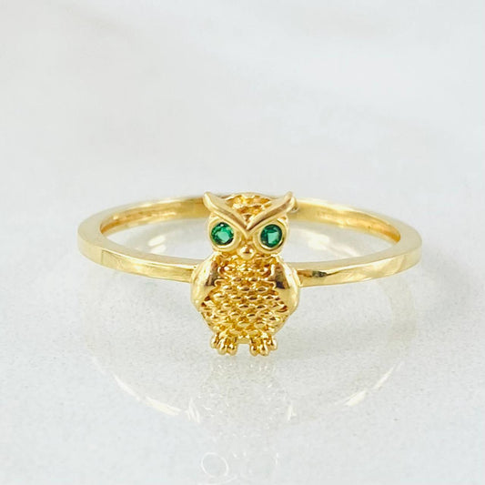 Anillo Buho 1.45gr / T6 / Oro Amarillo 18K *