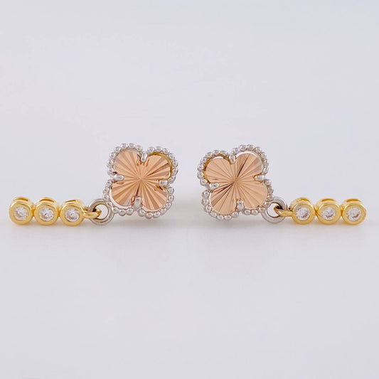 Topos Trebol Diamantado Colgantes 2.9 g / in / 20 mm Tres Oros 18K