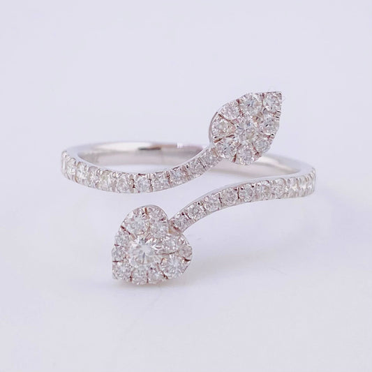 Vine Ring Diamonds 0.63pts Diamonds 63pts 2.3g / T6 3/4 18K White Gold