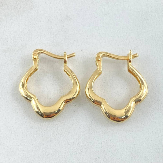 Candongas Flor Trebol 3.6gr / 2cm / Oro 18K
