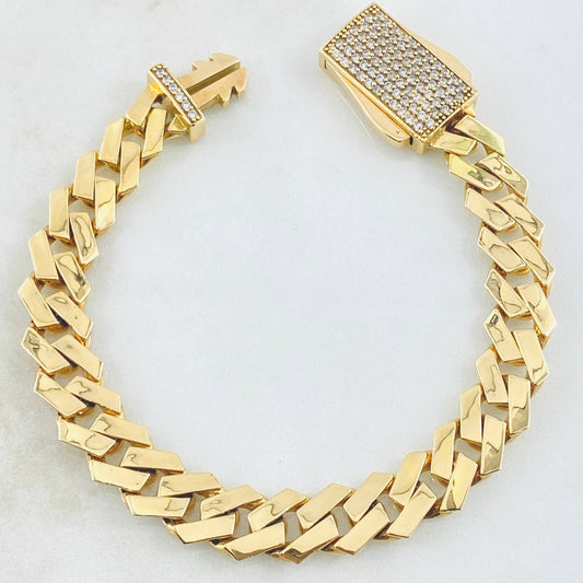 Cuban Links Bracelet 28.2gr / 8 3/4 in / 10mm Yellow Gold Nac.Esp. 18K ©
