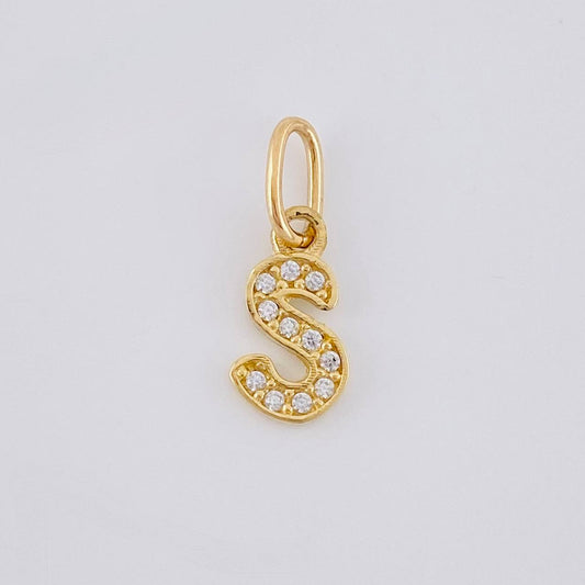 Pendant Letter S Italic 0.55 g / 1 in Yellow Gold 18K