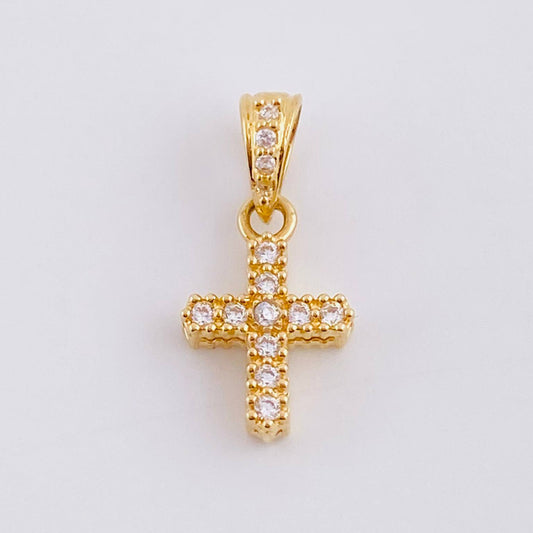 Dije Cruz Doble 1g / 3/4 in Oro Amarillo 18K