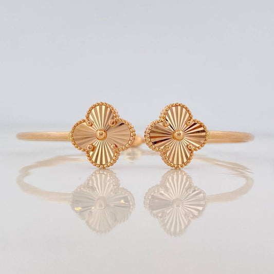 Pulso Aro Trebol 6.8g / 7 in / 1mm Oro Rosa 18K