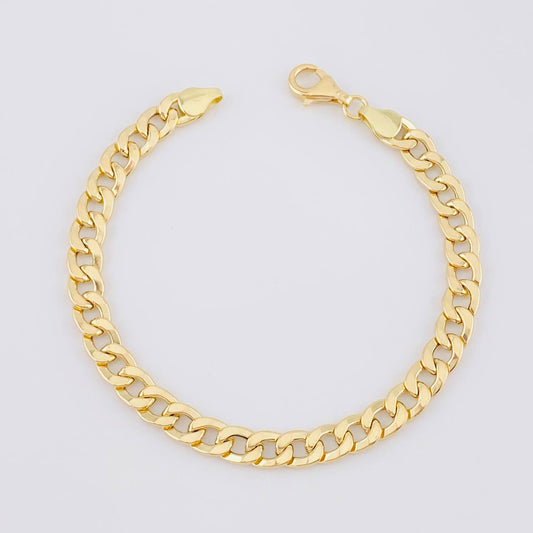 Pulso Cubano 7g / 7 3/4 in / 6.4mm Oro Amarillo 18K