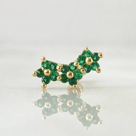 Piercing Arco Flores 0.7gr / 1/2 in / Oro Amarillo 18K