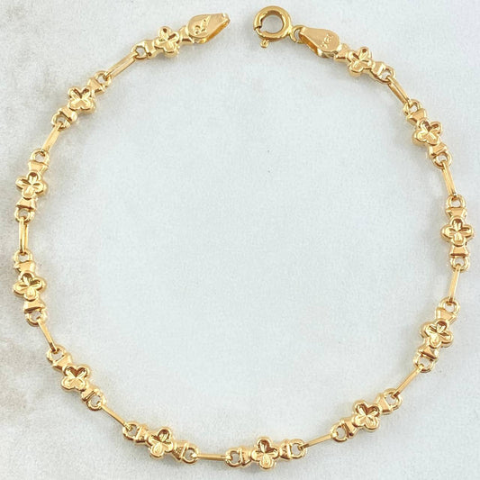 Pulso Trebol Cruzado 3.85gr / 20.5cm / Oro Amarillo 18K