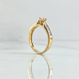 Solitaire Ring Double Inlaid Line 3.1gr / Size 6 3/4 / 18K Yellow Gold Solitaire Ring Double Inlaid Line 3.1gr / Size 6 3/4 / 18K Yellow Gold