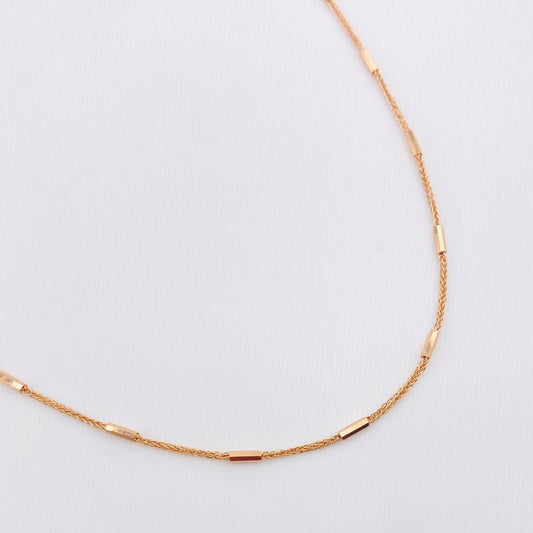 Cadena Franco Cilindros 3gr / 17 3/4 in / 1.4mm Oro Rosa +3 18K *