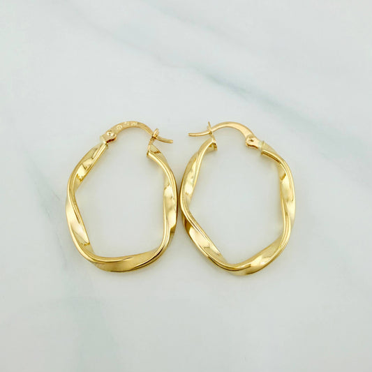 Hoop Earrings Asby Oval 1.8 g / 1 in Yellow Gold 18K