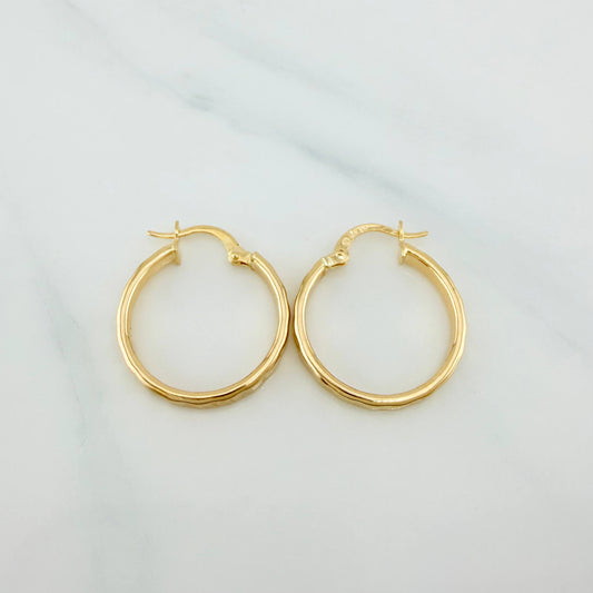 Hoop Earrings Diani Oval 1.7 g / 1 in Yellow Gold 18K