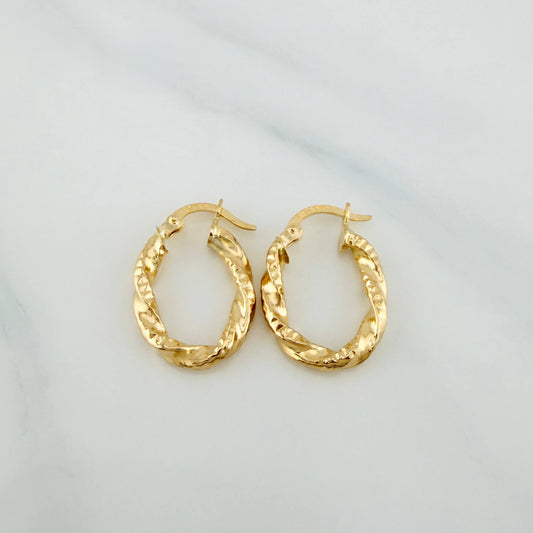 Hoop Earrings Mary Oval 1.6 g / 3/4 in Yellow Gold 18K