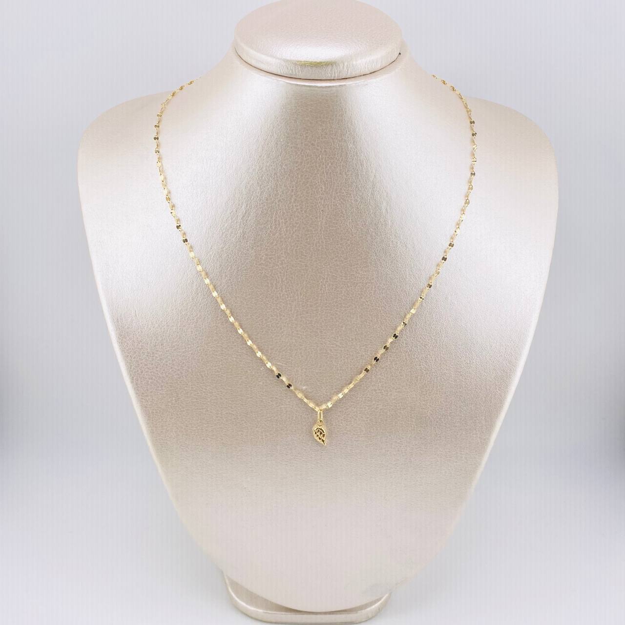 Set Cadena y Dije Flor Espejo + Ala 1.4gr / 17 3/4 in / 1.8mm Oro Amarillo 18K Set Cadena y Dije Flor Espejo + Ala 1.4gr / 17 3/4 in / 1.8mm Oro Amarillo 18K