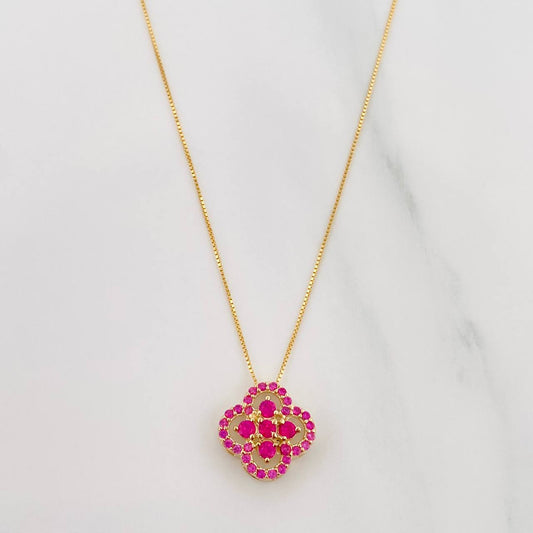 Set Cadena Veneciana + Dije Trebol / 2.45 g / 17 3/4 in Oro Amarillo 18K