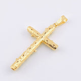 Dije Crúz Tronco Esmeraldas 2.1 Qts 6gr / 2 1/4 in / Oro Amarillo 18K © Dije Crúz Tronco Esmeraldas 2.1 Qts 6gr / 2 1/4 in / Oro Amarillo 18K ©