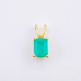 Dije Rectangulo Esmeralda 1 Qts 1.05gr / 1/2 in / Oro Amarillo 18K © Dije Rectangulo Esmeralda 1 Qts 1.05gr / 1/2 in / Oro Amarillo 18K ©