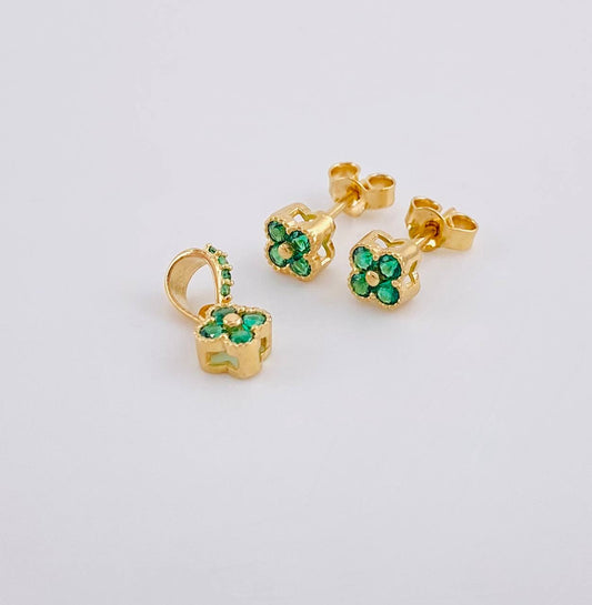 Topos Set Trebol 2g / in / 5.2mm Oro Amarillo 18K
