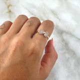 Anillo Moño 2.4gr / T6 3/4 / Circones Blancos Oro Rosa 18K Anillo Moño 2.4gr / T6 3/4 / Circones Blancos Oro Rosa 18K