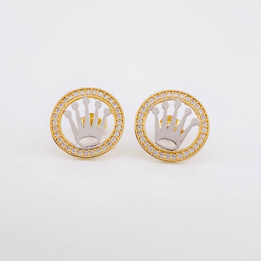 Topos Circulo Corona 2.95g / in / 14mm Dos Oros Amarillo Blanco 18K