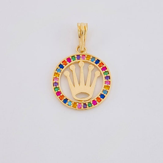 Dije Circulo Corona 1.45g / 3/4 in Oro Amarillo 18K