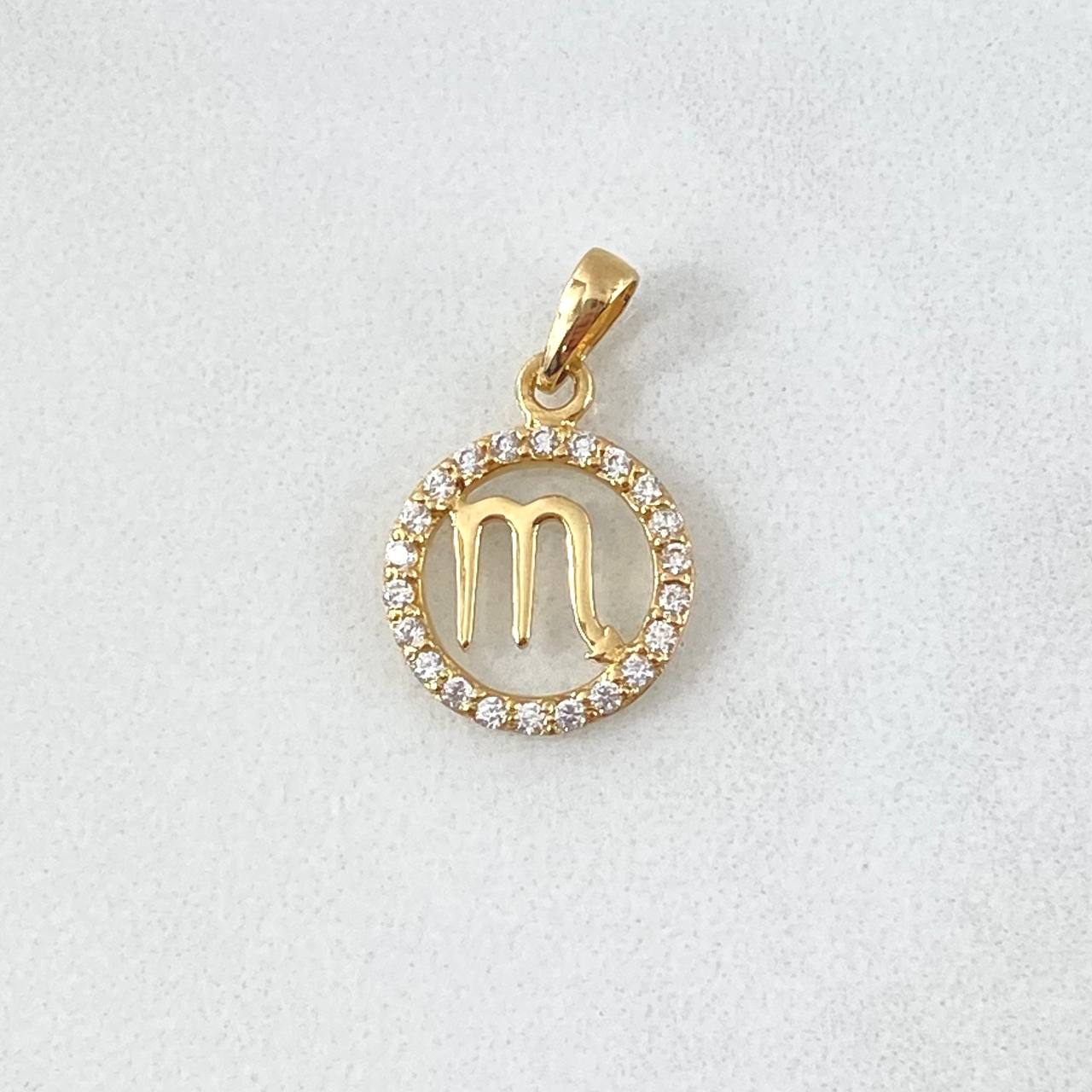 Dije Signo Escorpio 1gr / 2cm / Circones Blancos Oro Amarillo 18K Dije Signo Escorpio 1gr / 2cm / Circones Blancos Oro Amarillo 18K