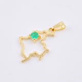 Dije Mapa Colombia Esmeralda 17pts 1.7gr / 1 1/4 in / Oro Amarillo 18K © Dije Mapa Colombia Esmeralda 17pts 1.7gr / 1 1/4 in / Oro Amarillo 18K ©