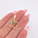 Dije Mapa Colombia Esmeralda 21pts 1.65gr / 1 in / Oro Amarillo 18K © Dije Mapa Colombia Esmeralda 21pts 1.65gr / 1 in / Oro Amarillo 18K ©